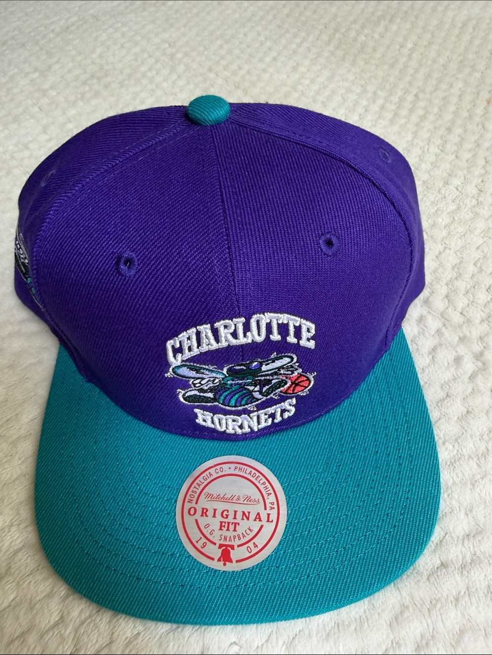 Mitchell & Ness Charlotte Hornets Purple & Teal Snapback